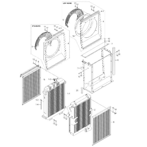 11N640190 11N6-40190 Radiator For HYUNDAI Crawler Excavators R210LC7 RD210-7