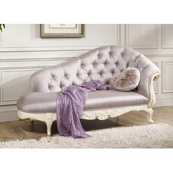 Curved Rose Gold Luxury Chaise Lounge MDF Plywood Frame