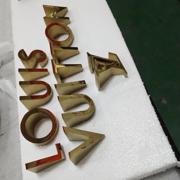 Polished Bronze Laser Cut Stainless Steel Letters 20 - 40mm 5 Years Warranty