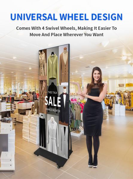 P2.5 Indoor HD Advertising LED Display WIFI 4G Floor Standing Poster for Elevator Wayfinding Medical Treatment Entertainment