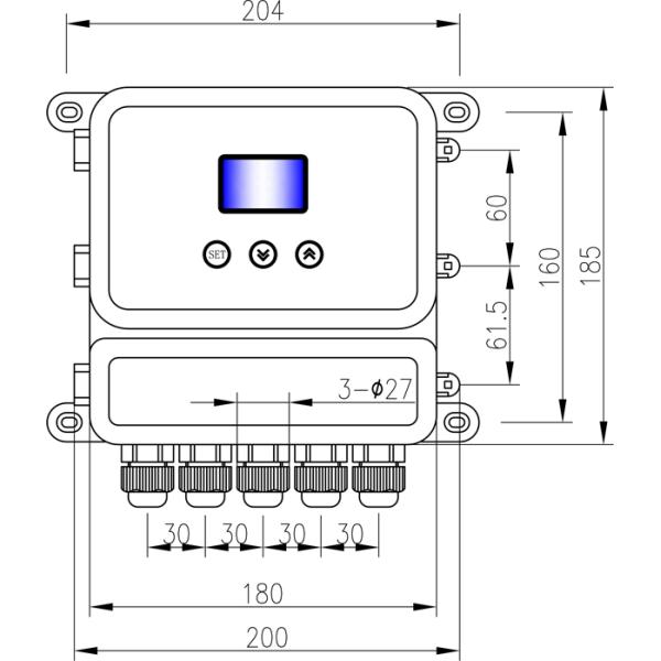 Split-type Ultrasonic Sludge Level Meter with 1%~3% Accuracy 5mm Resolution and 4~20mA Output