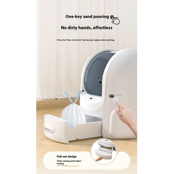 Automatic Intelligent Cat Litter Basin Oversized Anti-Splash Plastic Toilet Easy Clean Feature Closed Cat Litter Boxes Accessory