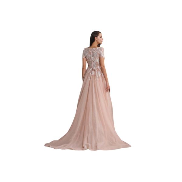 Beauty Design Lace Wedding Dress , Short Sleeve Saudi Arabic Simple Wedding Dresses