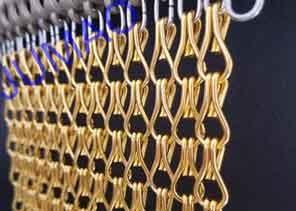 10mm × 24mm Metal Chain Link Curtains Golden String For Wall Coverings