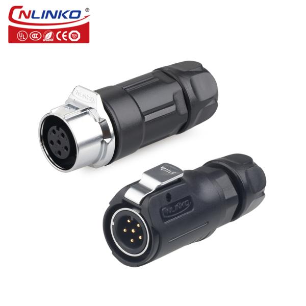 CNLINKO LP12  Plastic Male and Female Industrial Waterproof Pin M12 Connector
