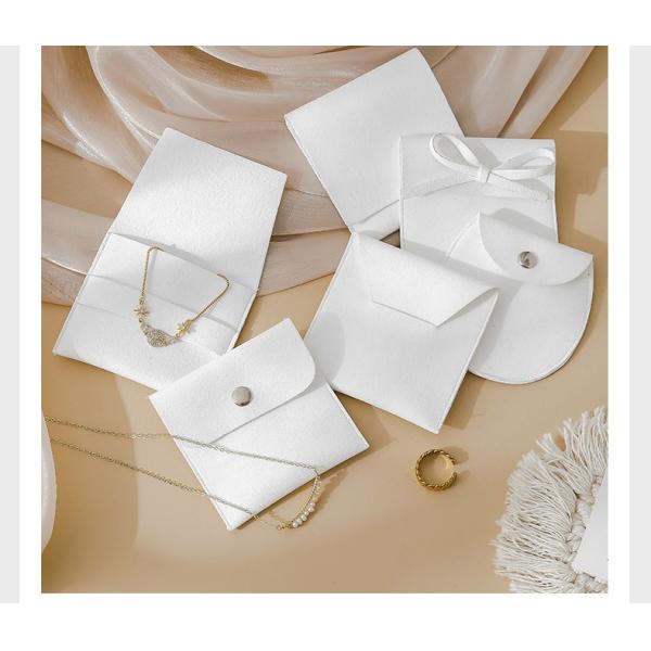 Customized LOGO White Velvet Bag Jewelry Accessories Thickened Snap Button Bag Anti-Oxidation Jewelry Storage Bag