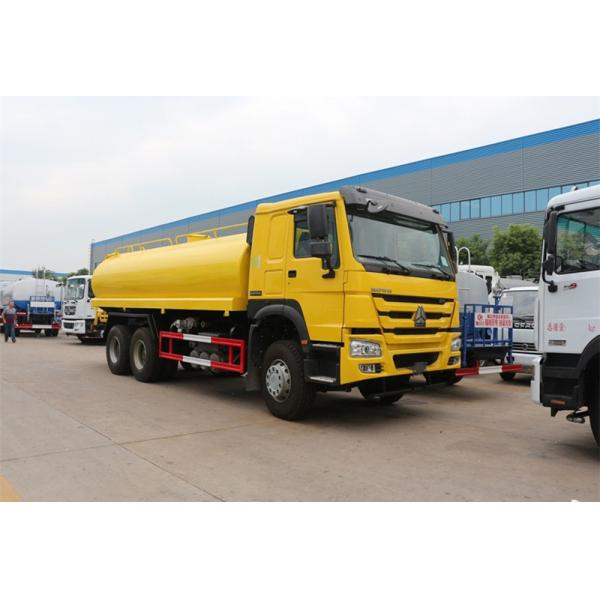 Yellow 6x4 18m3 Tanker Truck Water Sprinkler Truck With HW76 Lengthen Cab