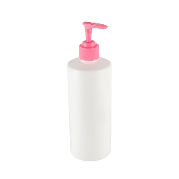 500ML Pink Lotion Pump Bottle Flat Shouldered 250ml Plastic PET Shampoo Pump Bottle
