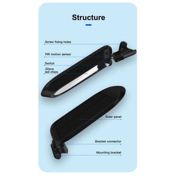 Свет стены датчика движения IP65 солнечный PIR для украшения ландшафта