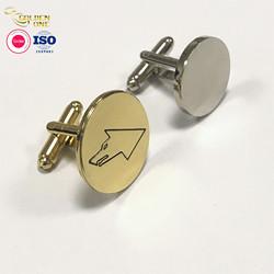 Button Symbol Metal Cufflink Shiny Gold Silver Plated Soft Enamel Zinc Alloy