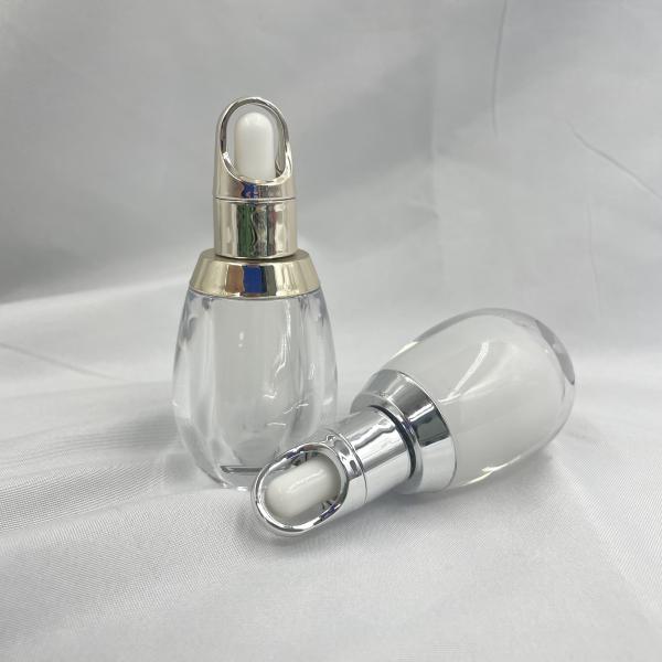 Egg Shape White Dropper Bottle Custom 10ml Acrylic PP Double Wall