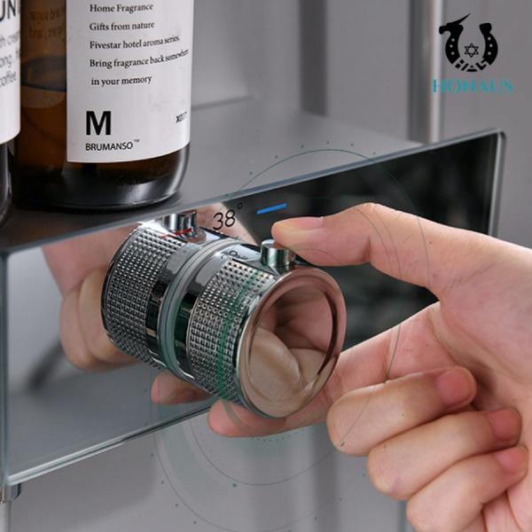 Smart Exposed Thermostatic Shower Set Rainfall Head Bathroom Shower Set Customized