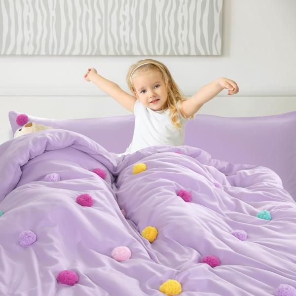 5 Piece Girls Toddler Bedding Set Children Comforter Sets Skin Friendly With Microfiber Fabric