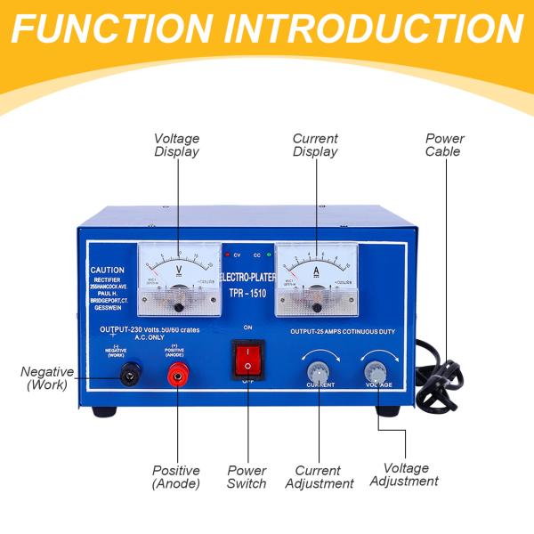 Машина для электропокрытия золота и серебра Tooltos 15V 10A для покрытия ювелирных изделий DIY