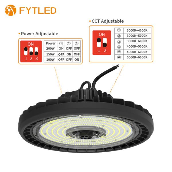 100V CCT Adjustable Round LED High Bay Lights , LED High Bay Fixtures