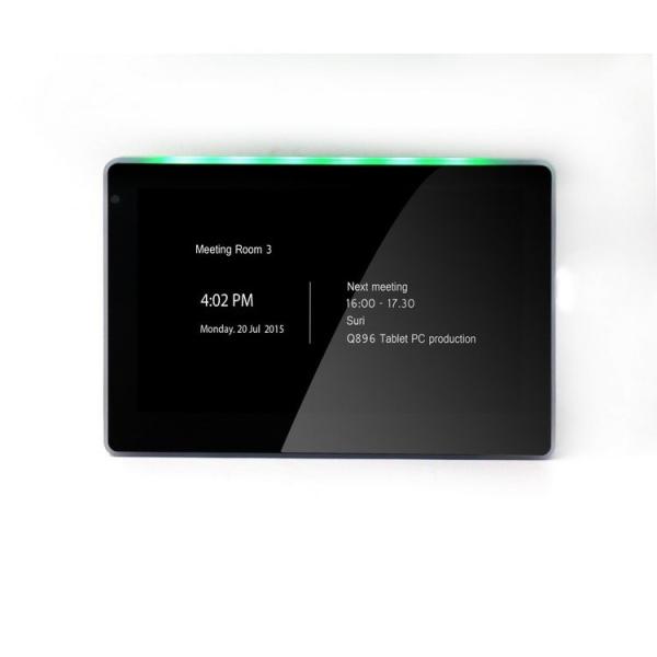 7 Inch Conference Room Booking POE RJ45 Inwall Mounted Tablet With NFC Reader LED Bar