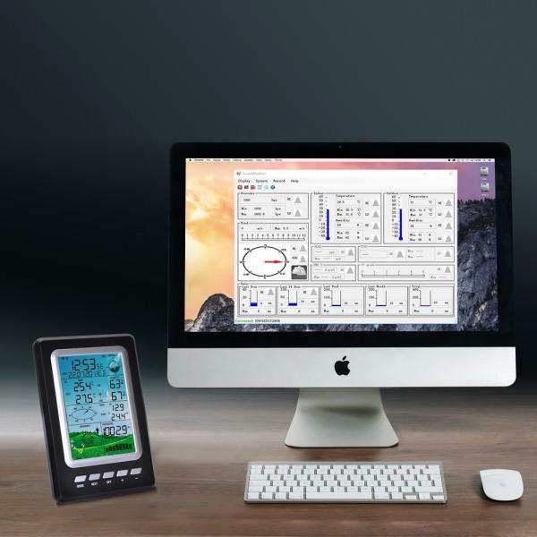 デジタルWiFi天気ステーション -40°Cから+60°C 銀と黒