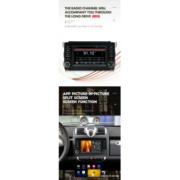 Écran IPS de 7 pouces Pour voiture Android Stéréo Multimédia CarPlay Pour Benz Smart 2005-2010