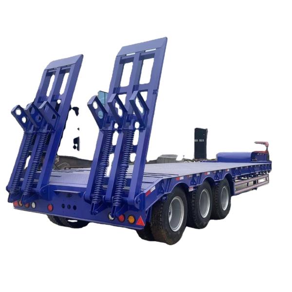 Lowboy Low Loader Bed Lowbed Semi Truck Trailer for Heavy Duty 3axles Excavator Transport