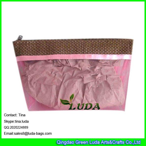 LUDA women handbags wholesale straw beach clutch bags top zipper
