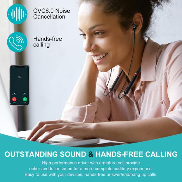 Ergonomic 3D Neckband Bluetooth Headphones Wireless Magnetic Suction Earphones DC5V