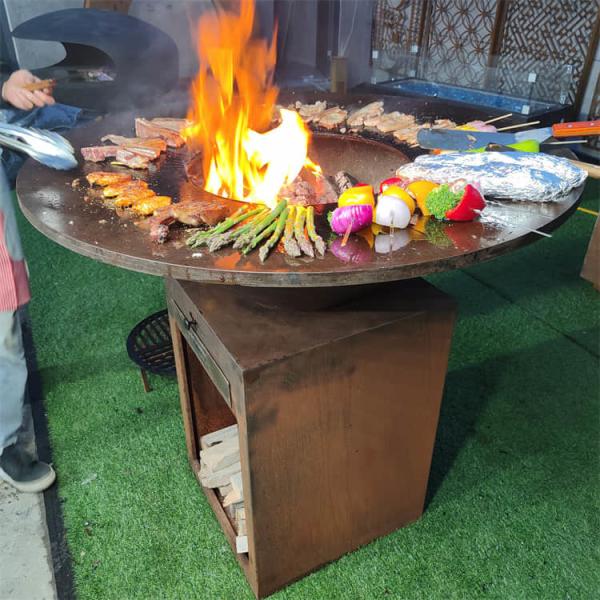 Heavy Duty 50cm Corten Grill Rusty 120kg Outdoor Barbeque Pit