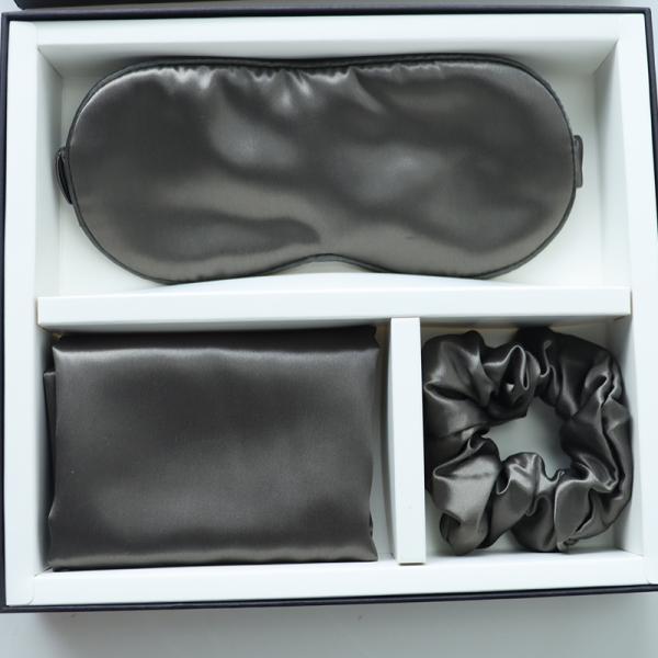 Luxury Sleep Black Silk Eye Mask Custom LOGO OEM/OEM 100% шелковый подушечный чехол набор черный