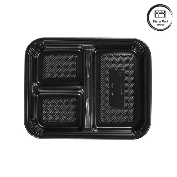 Microwave Safe Disposable Plastic Food Containers 3 Compartment Clear Takeaway Packaging