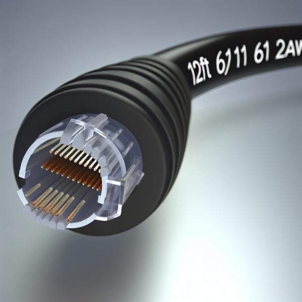 RJ11 6P4C Spiral Telephone Cable 12FT Male to Male 24AWG