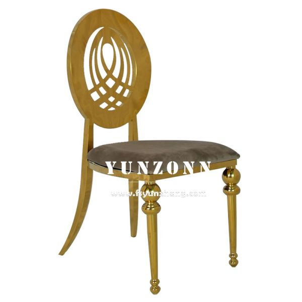 Wholesale Customized Gold Stainless Steel Globe Back Wedding Hotel Chairs for Event Rental & Decorations
