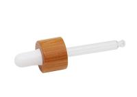 Le compte-gouttes en verre en bambou de compte-gouttes en bambou régulier d'huile essentielle couvre la lèvre en bambou de compte-gouttes de 18mm pour des bouteilles