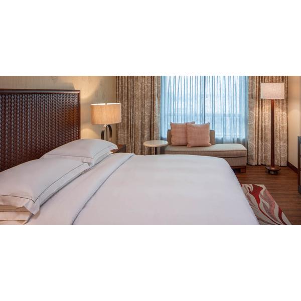 Metal Wooden Luxury Hotel Bedroom Furniture Sets , Modern Hospitality Furniture