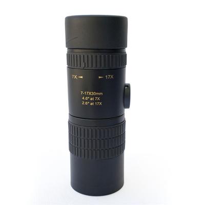 Caçando o telescópio 7x do monocular do zumbido do uso - 17x30 com resistência preta do patim
