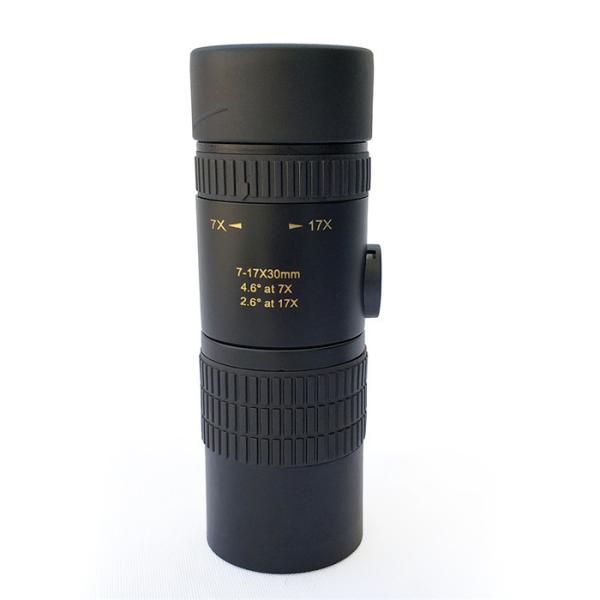 Caçando o telescópio 7x do monocular do zumbido do uso - 17x30 com resistência preta do patim