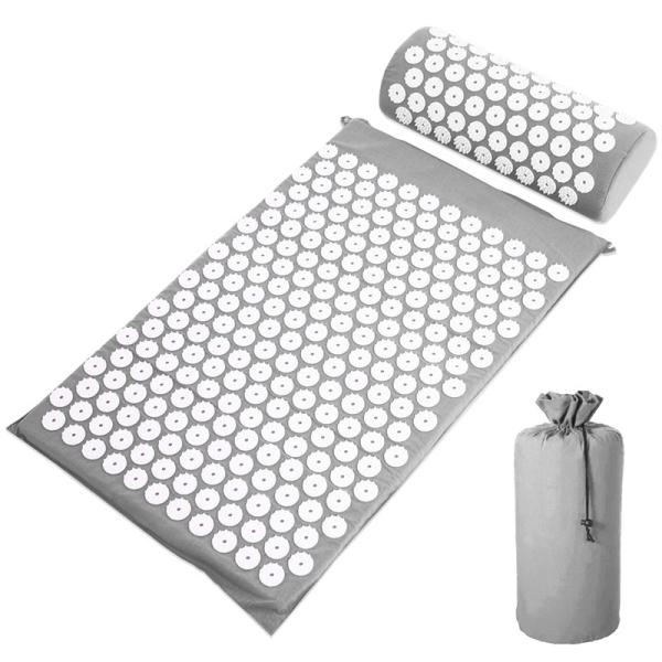 63.5*38.1*2.5cm Gray Massage Acupressure Yoga Mat Stretchable alto com pontos