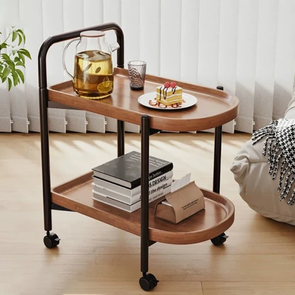 Movable Household Side Table Trolley Living Room Floor-standing Storage Rack Sofa Coffee Small Wheeled Dining Cart