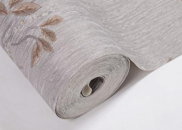 Washable Vinyl Rustic Floral Wallpaper with Botanical Pattern for Living Room