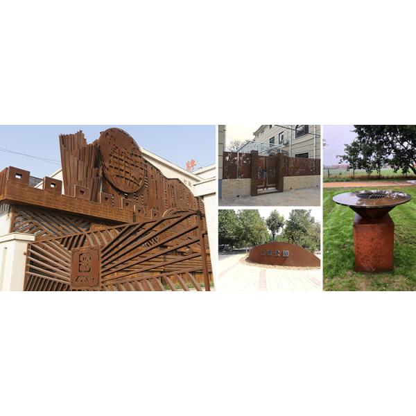 Заржаветая яма огня высоты 100cm Corten стальная на открытом воздухе с деревянным хранением