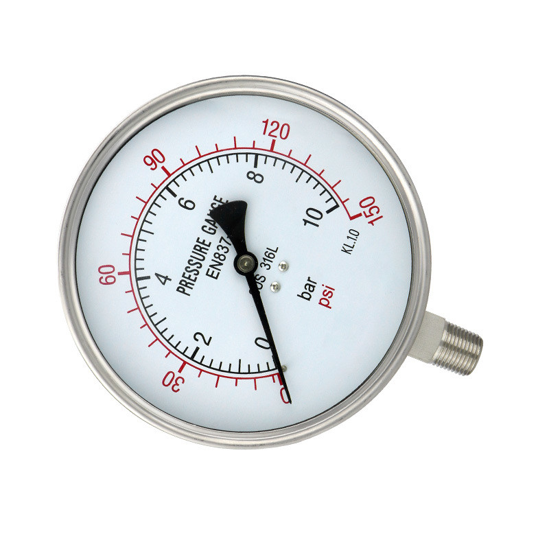 Customized OEM Support Y160BF 150mm 304ss High Pressure Gauges for Oxygen Gas Liquid Oil