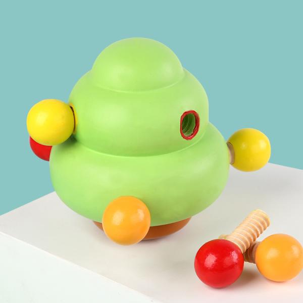 Early Childhood Development Nut Tree Disassembly Screw Wooden Toy ISO9001