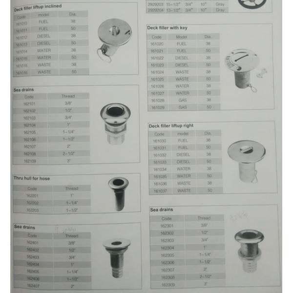 Marine Boat 316 deck filler liftup right stainless steel from China Supplier ISURE MARINE