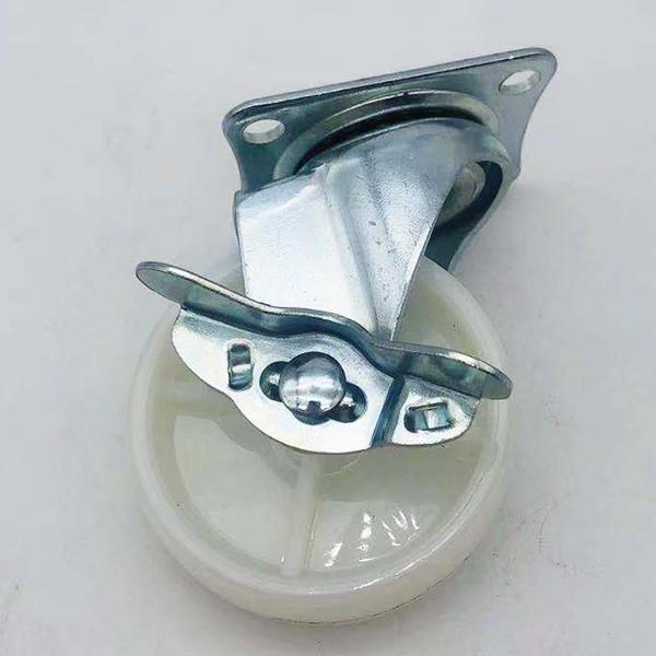65mm Swivel Plate White PP Wheel Caster With Brake For Indoor Furniture