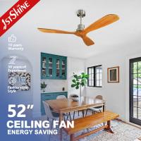 6 Velocidades Escolha Ventilador de teto de madeira com controle remoto 3 Motor DC de lâmina de madeira