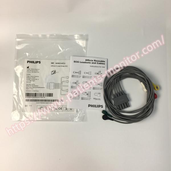 989803160721 Patient Monitor Accessories PHiliph Efficia Adult 5 Lead Snap IEC