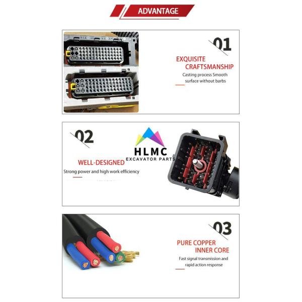 Excavator Accessories Are Suitable 312B 320B Refueling Door Motor Motor 6 Wire Harness Plug