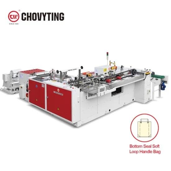 High Speed Bottom Sealing Soft Loop Handle Bag Making Machine 60pcs/min