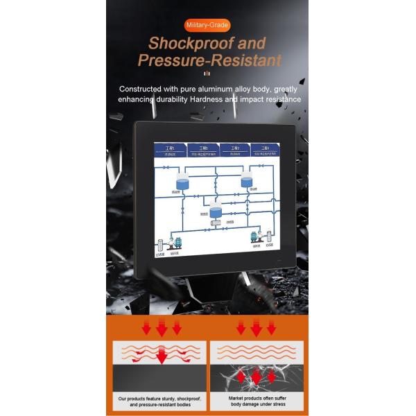 Embedded 15.6'' Capacitive IPS TouchScreen Display with IP68/69K Waterproof Industrial Fanless Monitor Panel Pc