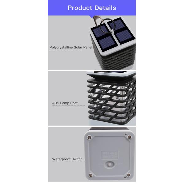 6000K 20LM Solar Powered Decorative Hanging Lanterns Patio Walkway Lights