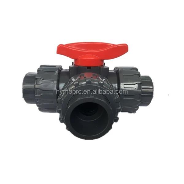 Plumbing Manufacture Plastic 2 Inch 3 Way PVC Ball Valve with Socket End Pressure 1.0MPA
