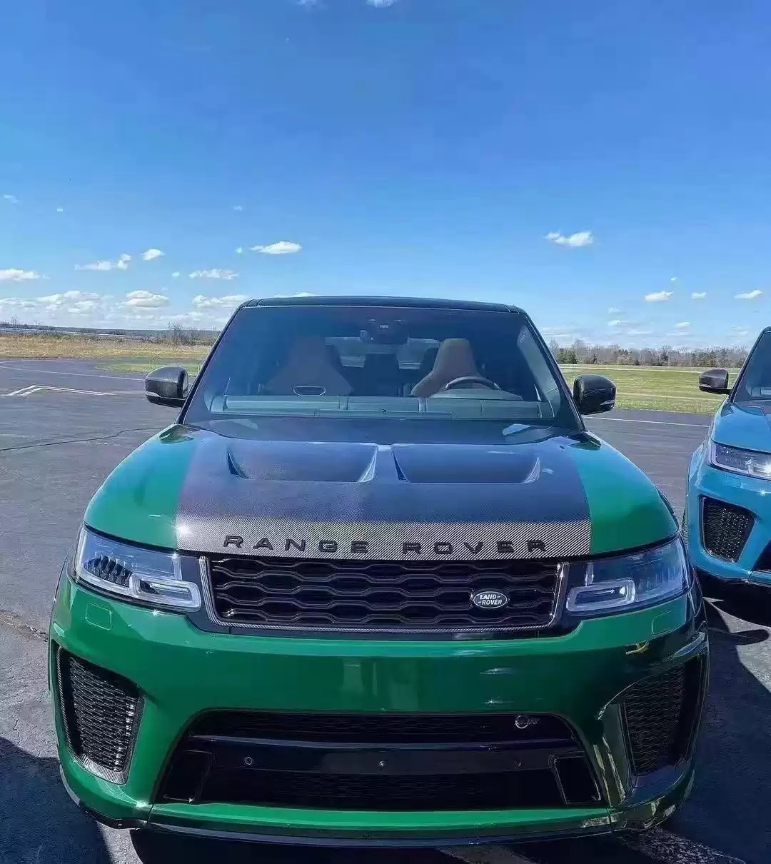 land rover Carbon Black Range Rover Sport SVR Cover Carbon Fiber Hole Hood Engine Cover